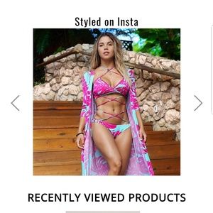 Cali Soul 3 Piece Sunkini Set - Mint/Fuchsia